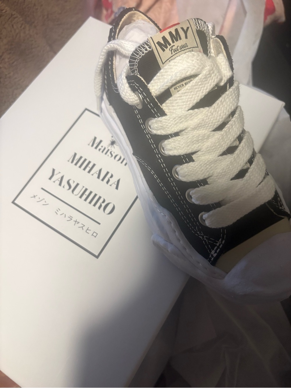 Miharayasuhiro Black and White Low-Top Sneaker